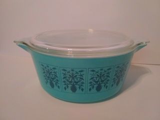 Vintage Pyrex Tree Of Life,  Saxony Casserole With Lid,  475 - B,  Rare 3
