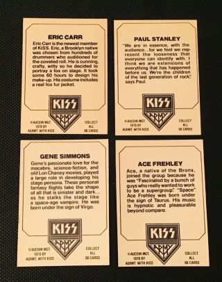 VINTAGE & RARE (KISS AUCOIN MGT) ERIC CARR 1979 - 80 AUSTRALIAN SERIES 3 CARDS SET 3