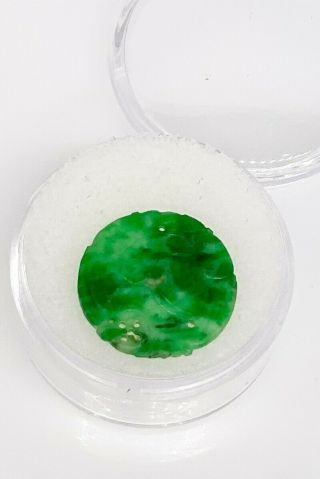 Rare $1500 4ct Fancy Carved Cut Natural Green Jade Loose Gem
