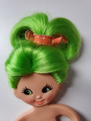 1969 Vintage Ideal 5” Flatsy Doll Green Hair Ponytail
