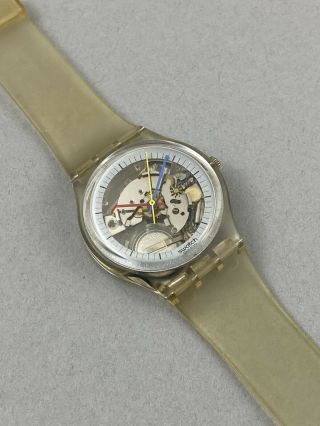 Vintage 1985 Swatch Jelly Fish Watch Rare Gk100 7 Hole Band Swiss Made Runs