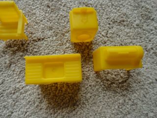Vintage Plastic Doll House Furniture - Yellow Laundry,  Sink & 2 Chairs 3