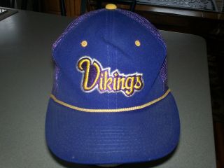 Vintage Minnesota Vikings Hat Cap Mesh Trucker Rare Snapback Ya Korea 70 