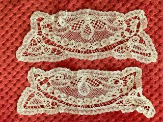 Antique French Handmade Lace Collar - 10cm Width By 24cm X 2