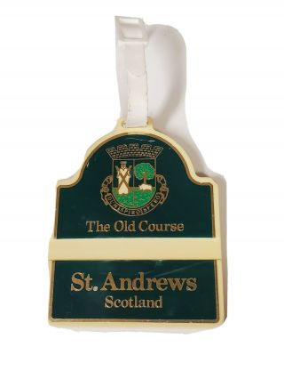 Rare Vintage The Old Course St Andrews Scotland Plastic Yardage Bag Tag