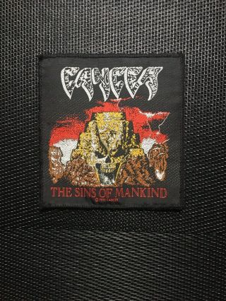 Rare Cancer The Sins Of Mankind Vintage Patch Death Metal Slayer Carcass Sadus