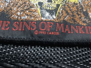 Rare Cancer The Sins Of Mankind Vintage Patch Death Metal Slayer Carcass Sadus 2