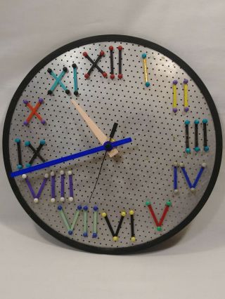 Rare Unique Eve Kaplin Design Style Handmade Art Clock Roman Numeral