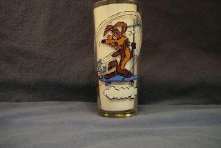 Rare 1976 Pepsi Looney Tunes Wile E Coyote / Road Runner Warner Bros Glass Vtg