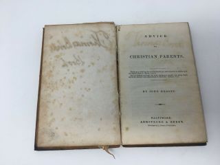Advice To Christian Parents (antique Book - 1839) John Hersey