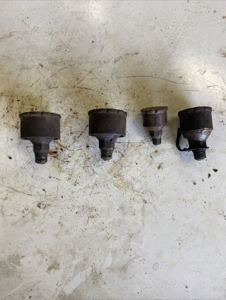 Root And Vandervoort & Other Antique Hit And Miss Gas Engine Matched Grease Cups