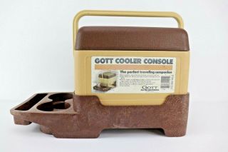 Vintage 1983 Gott Lunch Tote & Rare Cooler Console & Cup Holders Truck Car Rare