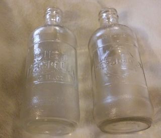 2 Vtg Antique Pepsi Cola & Diet Pepsi 10 Oz Clear Glass Soda Pop Bottles Rare