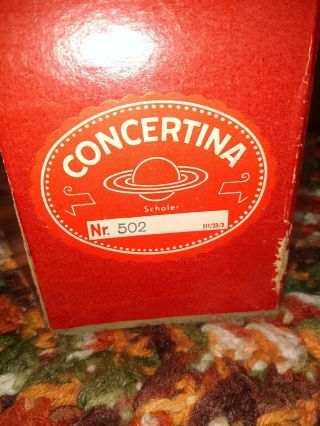 RARE 1940s Scholer Concertina Red Floral Vtg Germany USSR Occupied Accordion 3
