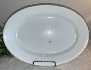 1800’s Antique Marked John Edwards White Ironstone Oval Serving Plate 8” X 11”