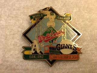 1989 World Series Champs Oakland A’s San Francisco Giants Pin - Rare