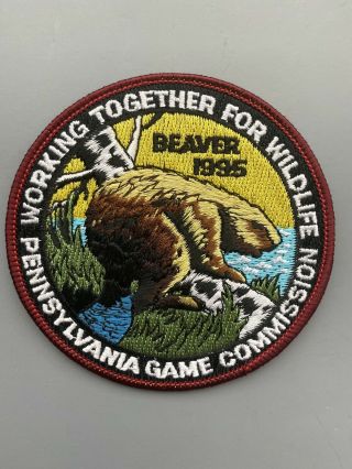 Vtg Pennsylvania Game Commission 1995 Beaver Patch Wildlife Hunting Pa Rare