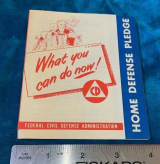 Rare 1952 Cd Civil Defense Pamplet What You Can Do Now U.  S.  Goverment Invasion