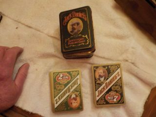 Jack Daniels Vintage Old No.  7 Gentlemens Playing Cards Tin With 1 Deck Of Cards
