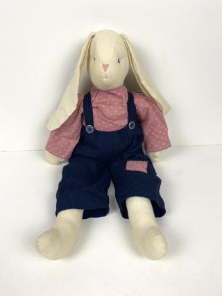 18” Vintage Handmade Rabbit Bunny Plush Country Farmhouse Primitive Decor Doll