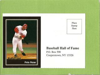 1992 Rbi Rare Pete Rose Vote For Hall Of Fame Post Card