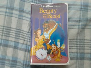 Beauty And The Beast (vhs,  1992) Rare Black Diamond (tear On Plastic Sleeve)