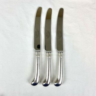 Set Of 3 Sheffield Cutlery England Pistol Grip Dinner Knives 9 3/4 " Long