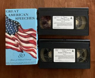 Great American Speeches: 80 Years Of Political Oratory,  2 Vhs Tapes Rare Oop