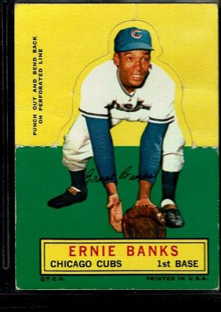 1964 Topps Baseball Chicago Cubs Ernie Banks Stand Up Card Gd - Vg Odd - Ball Rare