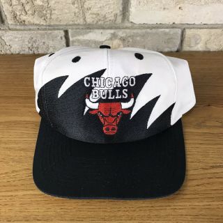 Vintage Rare Chicago Bulls Logo 7 Sharktooth Snapback Hat Cap 90s Jordan Splash