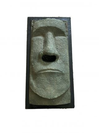 Easter Island Tiki Head Tissue Box Cover Kleenex Holder Dispenser Green Face