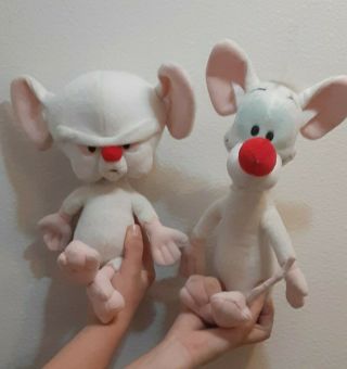 Wb Animaniacs Rare Pinky And The Brain Large Plush Figures By Dakin 1995