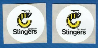 Cincinnati Stingers Promotional Puck Stickers (2) Giveaway Night Wha Very Rare
