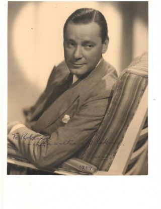 Herbert Marshall (1939) Rare Signed Portrait To Roland Young,  Measures 7 ½”x9 ½”