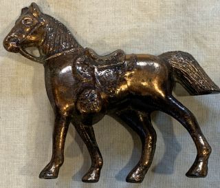 Antique Vintage Cast Brass Or Bronze Equestrian Horse Figurine