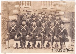 Japanese Photo Shanghai Naval Landing Force Smg Unit Ultra - Rare 1930