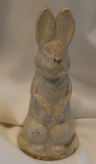 Vintage Antique Cast Iron Bunny Rabbit Toy Or Paperweight 5 " Tall