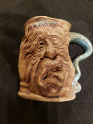 Jim Rumph 1971 Rare Vintage Pottery Mug,  The Hangover W/ Pink Elephant