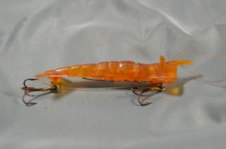 Vintage Solid Plastic Jointed Spring Loaded Shrimp Lure - Found In Texas