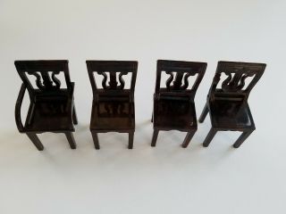 Vintage Plasco Set Of Four Dollhouse Dining Room Chairs Furniture Plastic