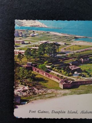 Alabama Postcard 1900s RARE Dauphin Island Fort Gaines Mobile Aerial 2