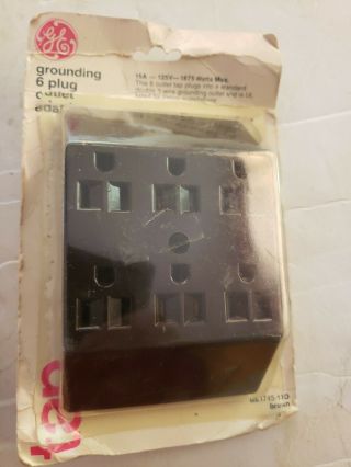6 - Outlet Grounded In - Wall Adapter Ge Electric Outlet Plug Vintage Nos