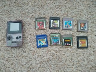 Nintendo Game Boy Color - Atomic Purple With 8 Rare Games