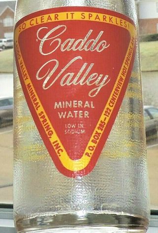 Rare Caddo Valley Spring Water Bottle " Hot Springs,  Ark.