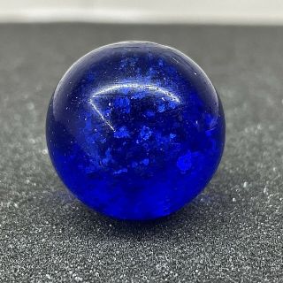 Antique Vintage.  88 " German Cobalt Blue Mica Glass Marble