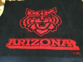 University Of Arizona Wildcats Biederlack Blanket Throw 57 " X 45 " Navy Red