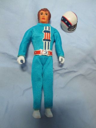 Rare Vintage 1970s Ideal Evel Knievel Figure W/ Blue Suit,  Belt & Helmet