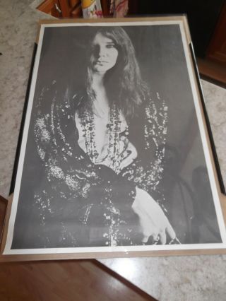 Rare Vintage Janis Joplin Black And White Poster 22 1/2 X 34in 1960s