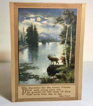 Vintage Geo W Turner Elk River Mountains Print Edgar Guest Poem Unframed