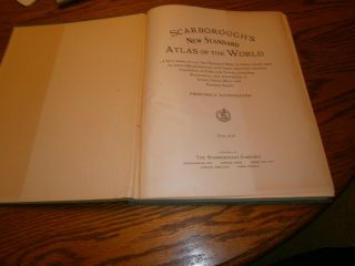 1910 SCARBOROUGH ' S STANDARD ATLAS OF THE WORLD USA STATES NAVY SHIPS PHOTOS, 2